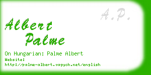 albert palme business card